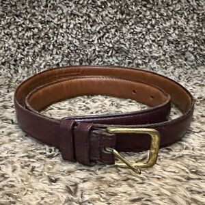 Classic Vintage Coach Brown Belt Burnished Cowhide and Brass buckle